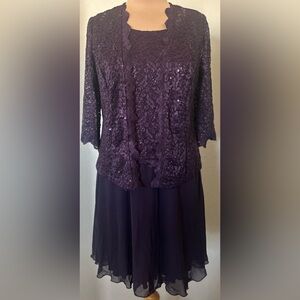 R & M Richards Deep Purple Lace Ensemble